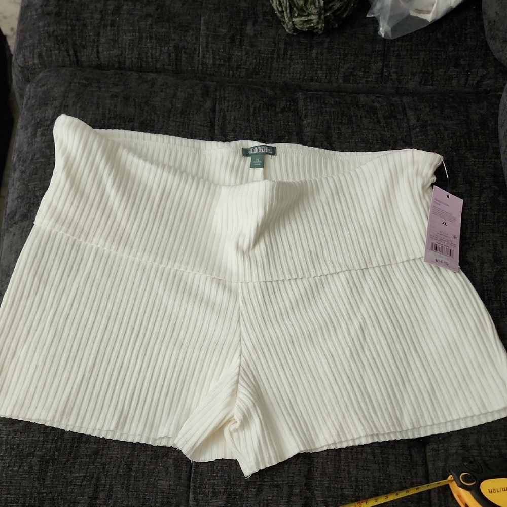Cream Workout Ribbed SHORTS WILD fable XL Lots Of Streach